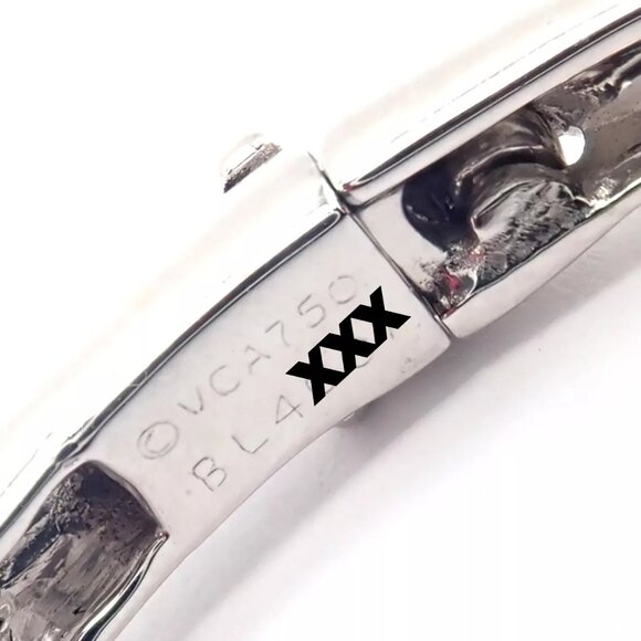 Authentic! Van Cleef & Arpels Eve 18k White Gold Diamond Bangle Bracelet Paper - Picture 7 of 11